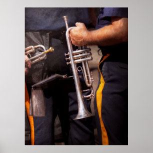 Affiche Musique - trompette - fanfare de police