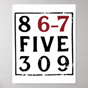 Affiche Musique Vintage 80's 86-75309 Jenny 8675309 Six Se