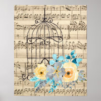 Musique vintage et cage à oiseaux