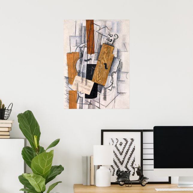 Affiche Musique violon et feuille | Georges Braque | (Bureau à domicile)
