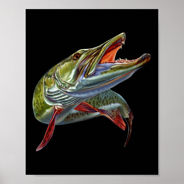 Affiche Muskie Hunter Musky Fisherman Lure Fly Fishing Nov (Devant)