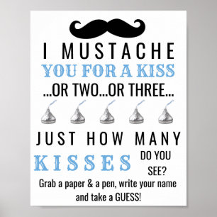 Affiche Mustache thème Baby shower jeu