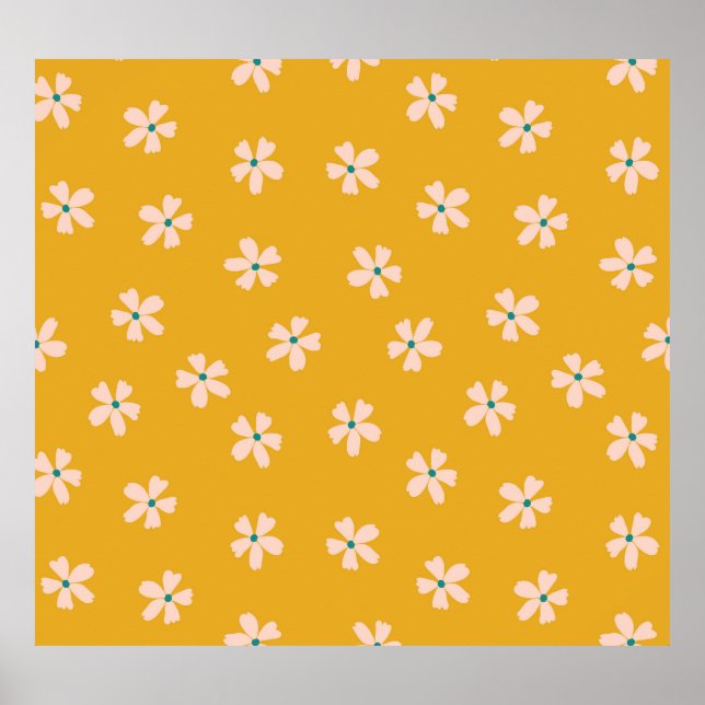Affiche Mustard floral : vintage ditsy blender (Devant)