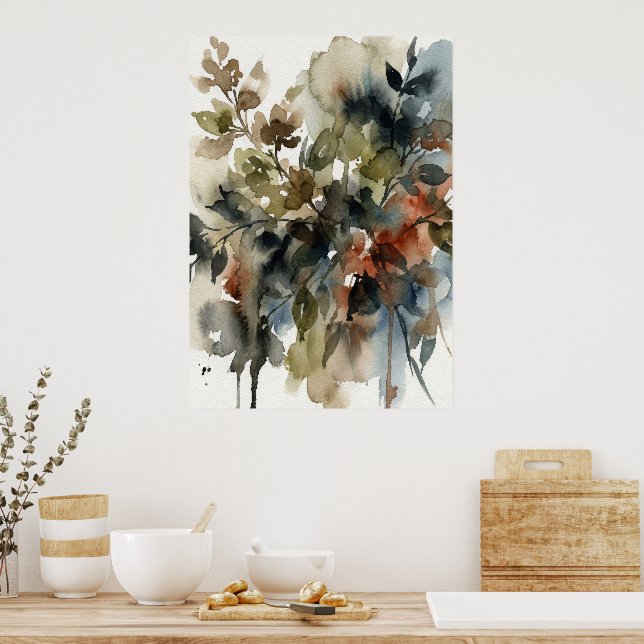 Affiche Muted Forest Watercolor (Cuisine)