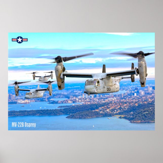 AFFICHE MV-22B OSPREY SUR L'AUSTRALIE (Devant)