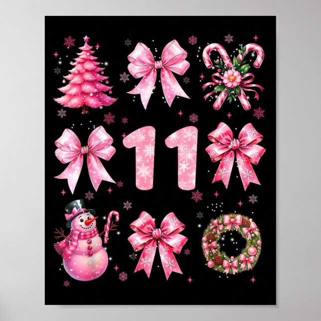 Affiche My 11th Birthday Nk Santa Coquette Snowman 11 Year (Devant)