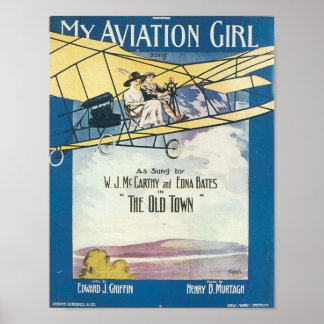 Affiche My Aviation GIrl Vintage Songbook Cover