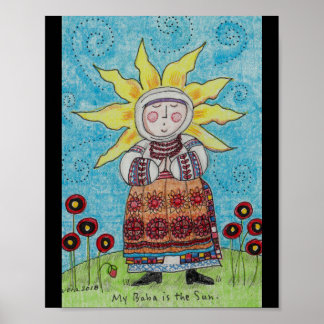 Affiche My Baba est le Sun Ukrainian Folk Art