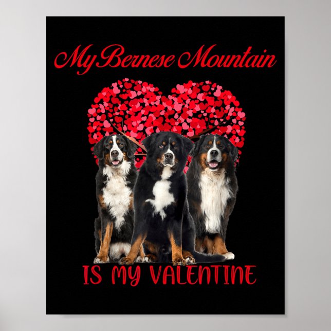 Affiche My Bernese Mountain Is My Valentine Dog Lover Vale (Devant)