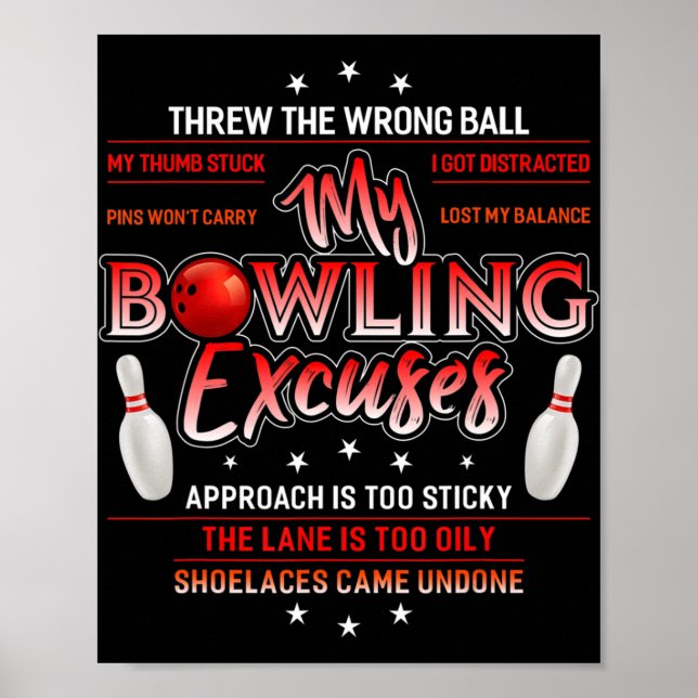 Affiche My Bowling Excuse Fun Bowling (Devant)