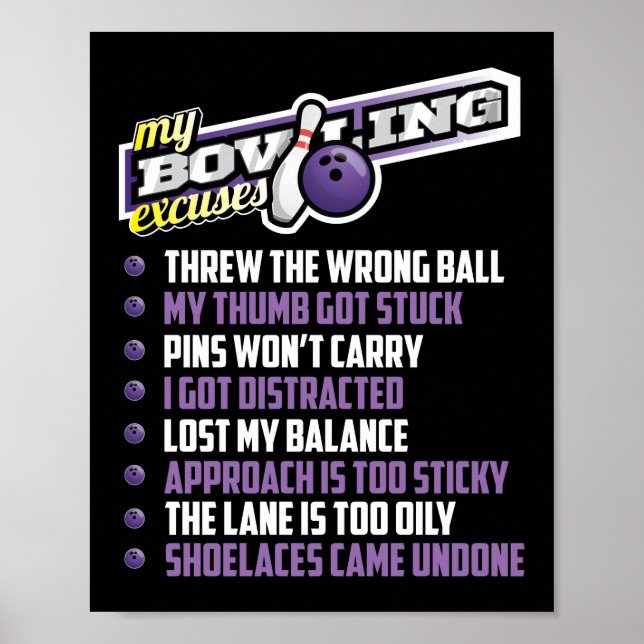 Affiche My Bowling Excuses (Devant)