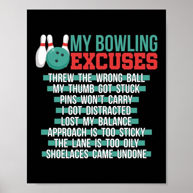 Affiche My Bowling Excuses (Devant)