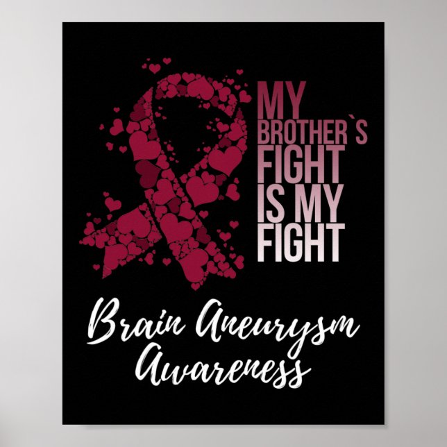 Affiche My Brother’s Fight Is My Fight Brain Aneurysm Awar (Devant)