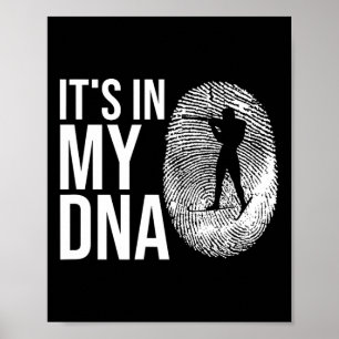 Affiche My Dna Biathlon empreintes digitales Ski Slogan Ti