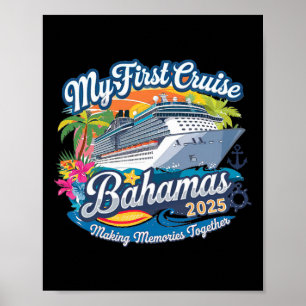 Affiche My First Cruise Bahamas 2025 Cute Première Croisiè