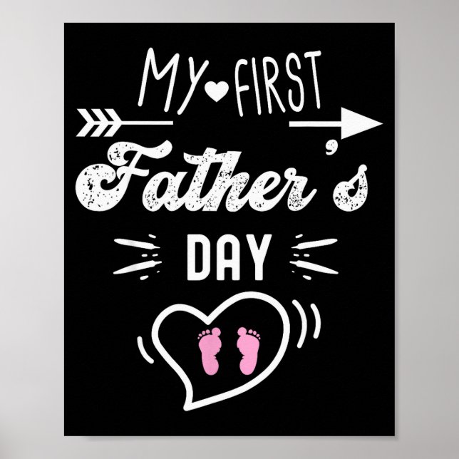 Affiche My First Father's Day First Time Daddy New Dad Mat (Devant)