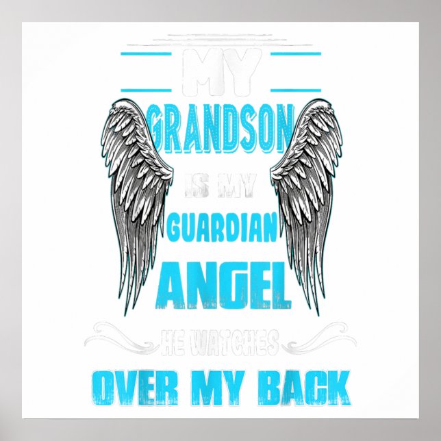 Affiche My Grandson Is My Guardian Angel Watches Over Gift (Devant)