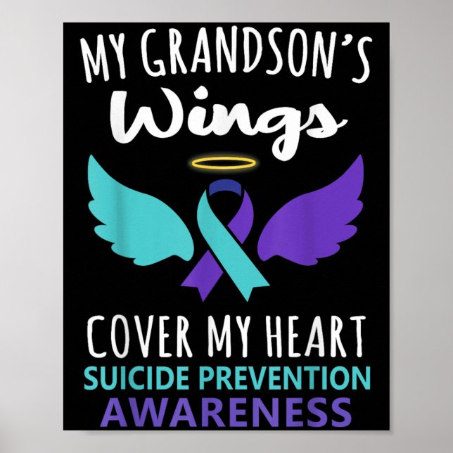Affiche My Grandson's Wings Cover Heart Suicide Awareness  (Devant)