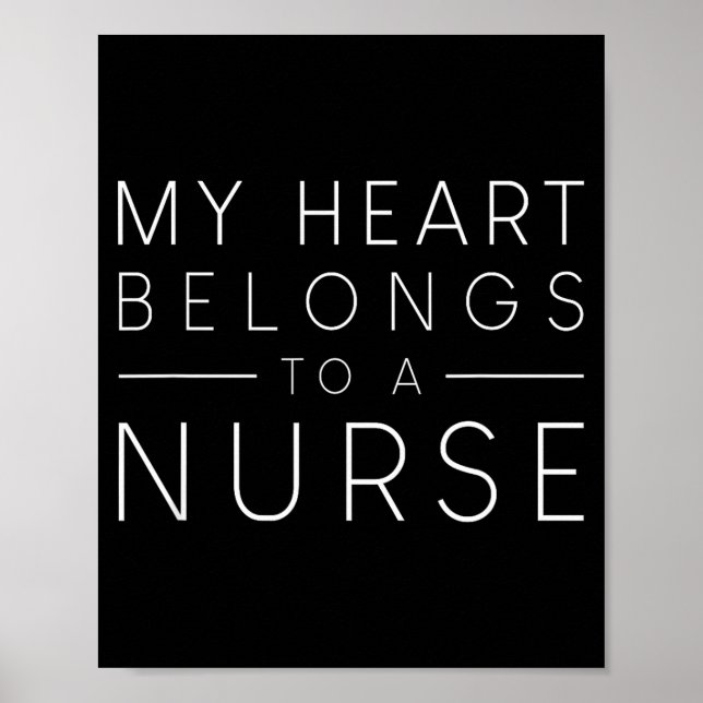 Affiche My Heart Belongs To A Nurse Valentine Love Rn Nurs (Devant)