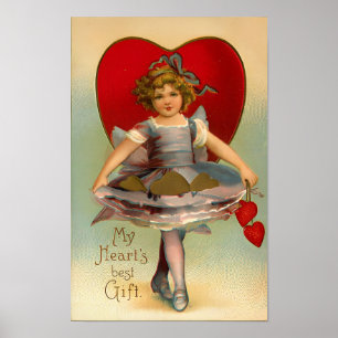 Affiche My Heart's Best Gift Vintage Victorian Valentine