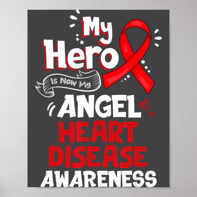 Affiche My Hero Is Now My Angel Heart Disease Awareness  (Devant)