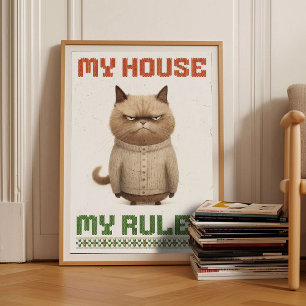 Affiche My House My Rules Décoration de la Maison,