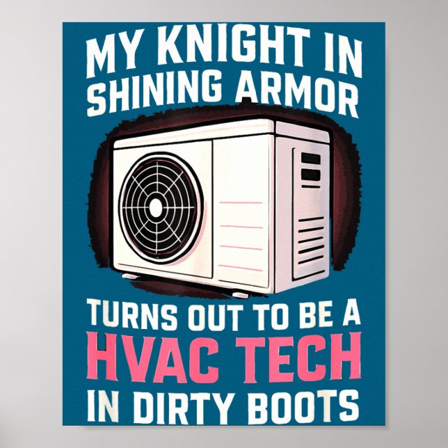 Affiche My Knight In Shining Funny Hvac Tech Wife Women Gi (Devant)