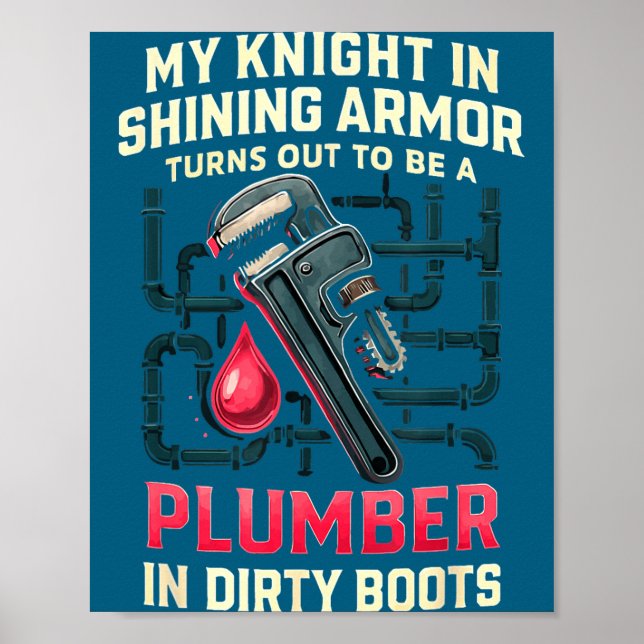 Affiche My Knight In Shining Funny Plumber Wife Women Girl (Devant)