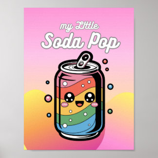 Affiche My little Soda Pop Can Face Bubbles Photo Print
