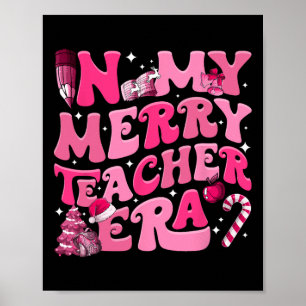 Affiche My Merry Teacher Era Retro Enseignant Super Christ