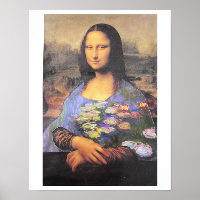 Affiche My New Dress - Mona Lisa in a Monet - collage 2024 (Devant)