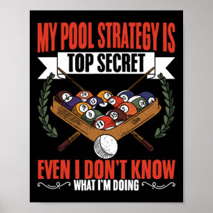 Affiche My Pool Strategy Snooker Jeu Pool Joueurs de billa