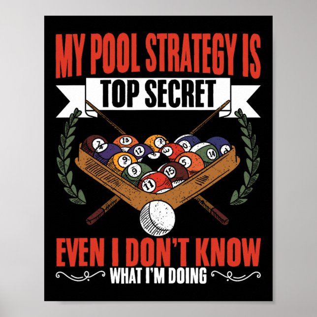 Affiche My Pool Strategy Snooker Jeu Pool Joueurs de billa (Devant)
