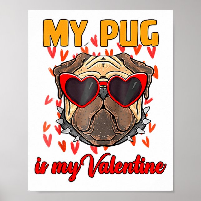 Affiche My Pug In My Valentine Cute Valentineu2019s Day Pe (Devant)