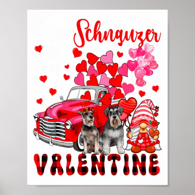 Affiche My Schnauzer Is My Valentine Two Dogs With Gnome P (Devant)