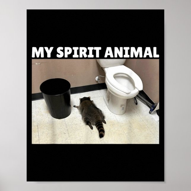 Affiche My Srit Animal Drunk Raccoon Funny Lazy Mood  (Devant)