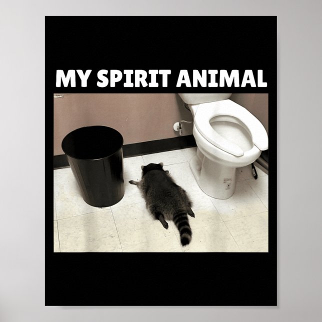 Affiche My Srit Animal Raccoon Trash Panda Drunk In The Ba (Devant)