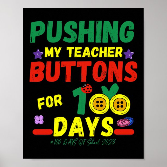 Affiche My Teachers Buttons 100 Jours Fun School 2023 (Devant)