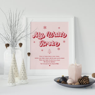Affiche My Water Broke Noël Baby shower Jeu