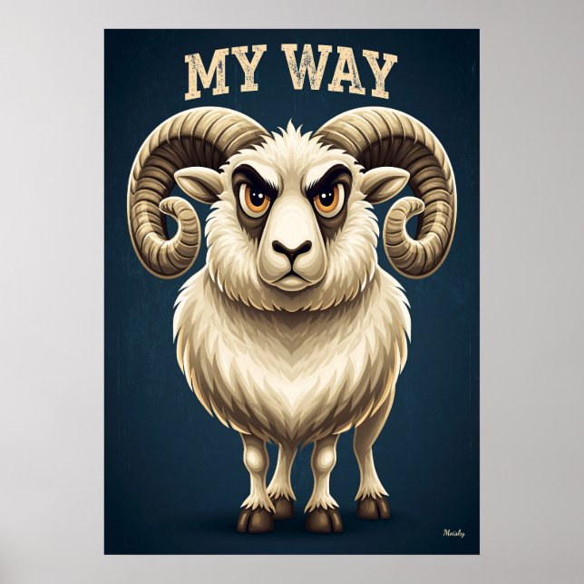 Affiche My Way Ram – Funny Cartoon Character Art (Devant)