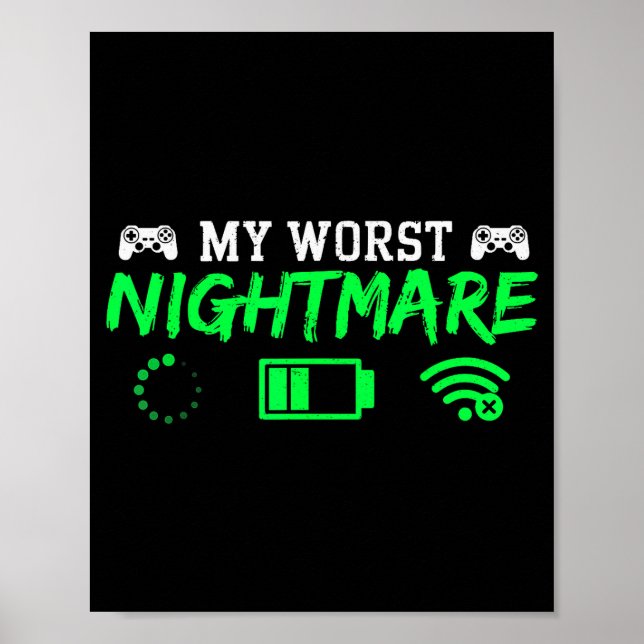 Affiche My Worst Gamer Funny Gaming Men Teen Boys Kids  (Devant)