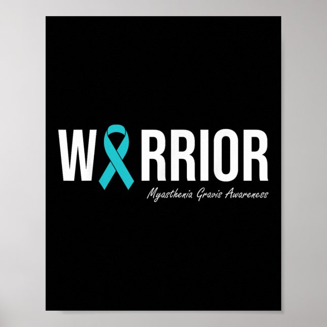 Affiche Myasthenia Gravis Sensibilisation Ruban Turquoise (Devant)