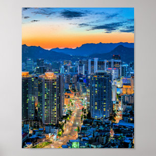 Affiche Myeongdong, Séoul, Corée du Sud