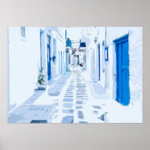 MyKonos Grèce aquarelle peinture numérique