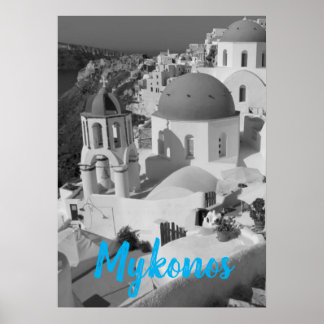 Affiche Mykonos Grèce Travel - Church Cafe Europe Tourisme