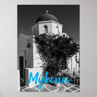 Affiche Mykonos Greece Travel - Church Cafe Europe Tourism
