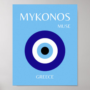 Affiche Mykonos Muse, Bleu