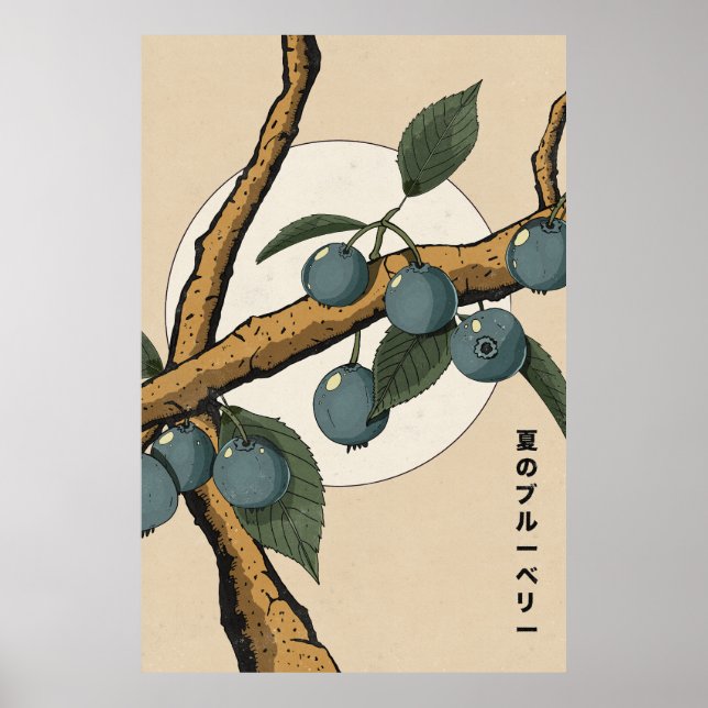 Affiche Myrtilles japonaises (Devant)