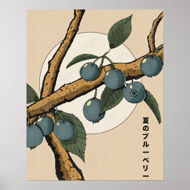Affiche Myrtilles japonaises (Devant)