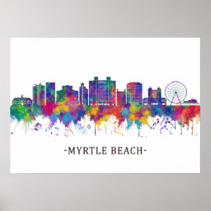 Affiche Myrtle Beach Caroline du Sud Skyline